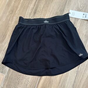 ALO Yoga Black Match Point Tennis Skirt